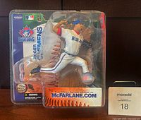 Front of sealed McFarlane 2003 Roger Clemens Blue Jays Retro Edition figure in packaging