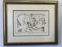 Front view of the gilt framed engraving showing full artwork and matting.
