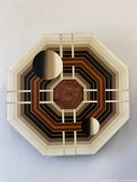 Front view of the octagonal oil painting on canvas