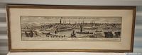 Framed sepia panoramic print showing Berlin cityscape with ships and buildings.