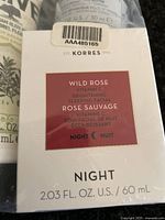 Photo of box for Wild Rose Vitamin C Brightening Sleeping Facial Night Cream 60 mL by Korres showing brand and product details