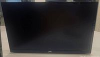 Front view of JVC 22 inch LED TV with black bezel and JVC logo