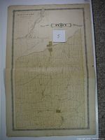 Full view of large antique map titled Percy Township showing boundaries, roads and landowners, 17 x 27 inches.