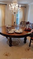 Full view of assembled table with decorative items
