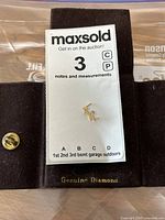 Gold pin shaped as initials 'SK' displayed on auction card with 'Genuine Diamond' text visible.