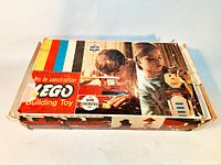 Full view of original LEGO 004 Master Builder Kit box in vintage condition with wear and tear.