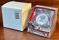 Boxed 2009 Perth Mint Tuvalu Transformers Megatron 1oz .999 silver proof coin in sealed display case with outer white box