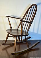 Overall side profile of the rocking chair