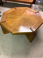 Top view showing octagon wood grain pattern and decorative trim