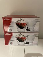 Boxed Trudeau Duetto double wall glass set showing packaging with two glasses illustrated on front, capacity 300 ml each.