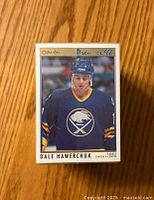 Front view of Dale Hawerchuk hockey card from the 1991-92 OPC Premier set.