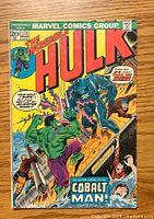Cover photo of The Incredible Hulk #173 comic showing Hulk fighting Cobalt Man with Marvel Comics Group header and cover price of 20 cents.