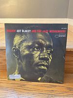Front cover of Art Blakey and The Jazz Messengers 'Moanin'' LP showing album artwork and text.