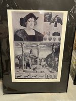 Full front view of unframed lithograph in protective plastic sleeve showing entire image and borders