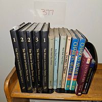 Photo of 13 books including multiple volumes of The Words of Gardner Taylor, How Still They Preach, Chariots Afire, and others.