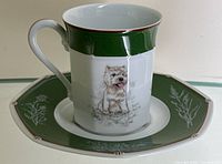 Cup and saucer set front view showing overall design