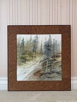 Front view of framed abstract forest watercolour by Marjorie Pigott