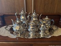 Front view of complete set on tray