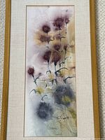 Vertical shot of full framed watercolour showing abstract floral composition