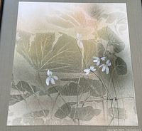 Watercolor painting laid flat without frame showing full composition