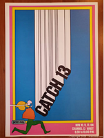 Full view of vintage Peter Max psychedelic pop art poster titled 'Catch 13' with bold colors and text promoting Channel 13 WNDT event.