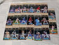 All 20 fold-out pop-up cards laid out in four rows of five