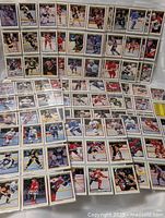 Full layout of complete hockey card set