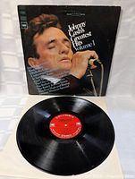 Vinyl record on inner sleeve displaying red Columbia label