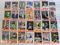 28 Nolan Ryan cards laid out in rows