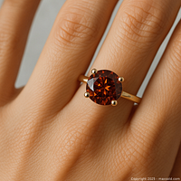 Ring worn on a hand, showing fit and appearance on finger.