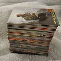 Stack of 1994 Fleer X-Men trading cards showing thickness and condition.