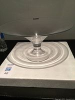 Side view of the large glass pedestal bowl showing shape and size