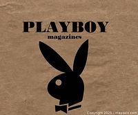 Photo of brown bag with Playboy logo.