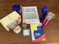 All items including key holder box, photo box, tea cup candle, refill bottles, coasters, shot glass and notebook