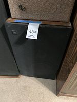 Front view of both speakers with grille