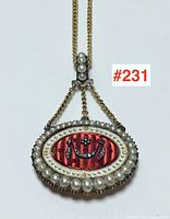 Front view of pendant with chain