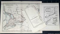 Three vintage maps laid out showing Dominion of Canada and British North America details