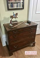 Front view of entire chest showing four drawers and top surface