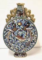 Front view of vase showing full cloisonne decoration