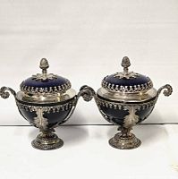 Two compotes side by side front view