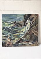 Full front view of the painting showing composition and color palette