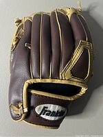 Brown and tan Franklin baseball glove showing overall condition and design