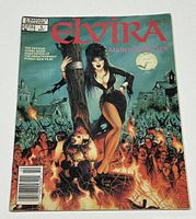 Full cover of Elvira Mistress Of The Dark Marvel Magazine issue #1 with detailed artwork and visible price marks.