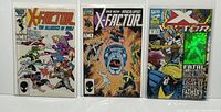 Photo of three Marvel X-Factor comics, issues #5, #6, and #92, bagged and boarded.
