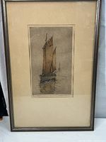 Full view of framed artwork. Shows the entire print and frame condition with visible mat board and frame edges.