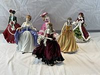 Overview of six Royal Doulton Pretty Ladies figurines