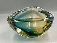 Front angle showing curve and coloring of the glass bowl