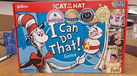 Front view of boxed The Cat in the Hat - I Can Do That! Game by Dr. Seuss showing colorful graphics and branding.