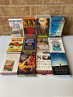 All twelve audio book cassette sets arranged together