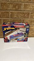 Front of sealed box showing Spider-Man inflatable air bed image